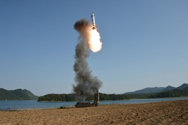 Севернокорейската ракета земя-земя, със среден до далечен обсег, изстреляна на 22 май 2017-та