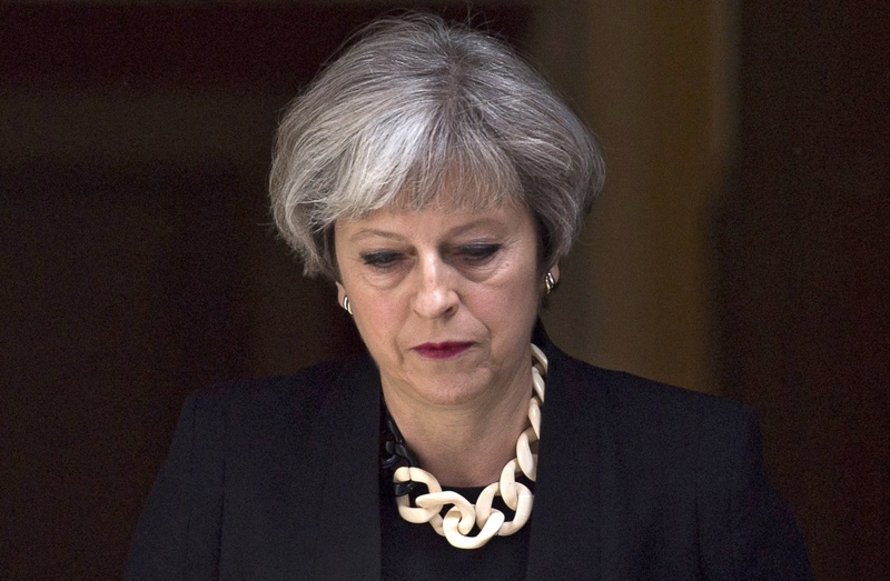 На снимката: Тереза Мей, министър-председателят на Великобритания и кандидат на Консервативната партия на предстоящите на 8-ми юни общи избори.
