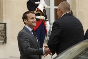 на снимката: президентът на Франция Еманюел Макрон и премиерът на България Бойко Борисов