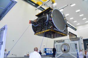 Built by SSL, the first satellite for Bulgaria has successfully arrived at the SpaceX launch base. (CNW Group/SSL)
