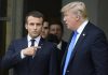Еманюел Макрон/ляво/ и Доналд Тръмп