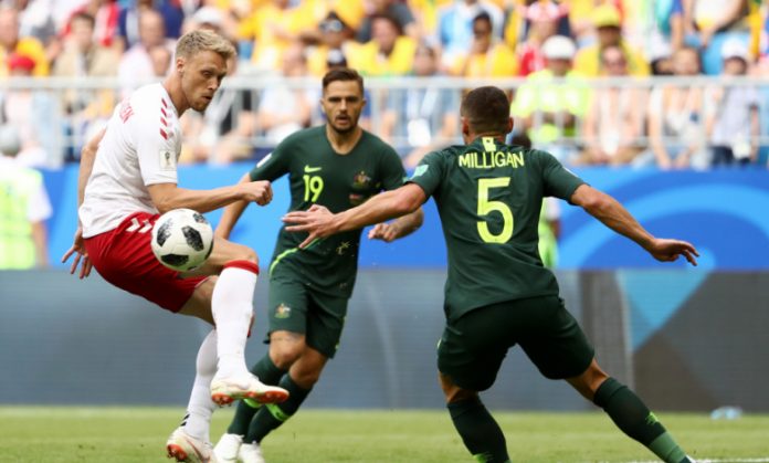 Дания и Австралия завършиха наравно 1:1 в мач от втори кръг на група 