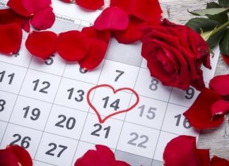 14 февруари, любов, вино деня на влюбените