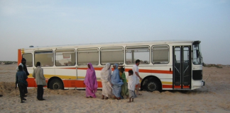 автобус, пустиня