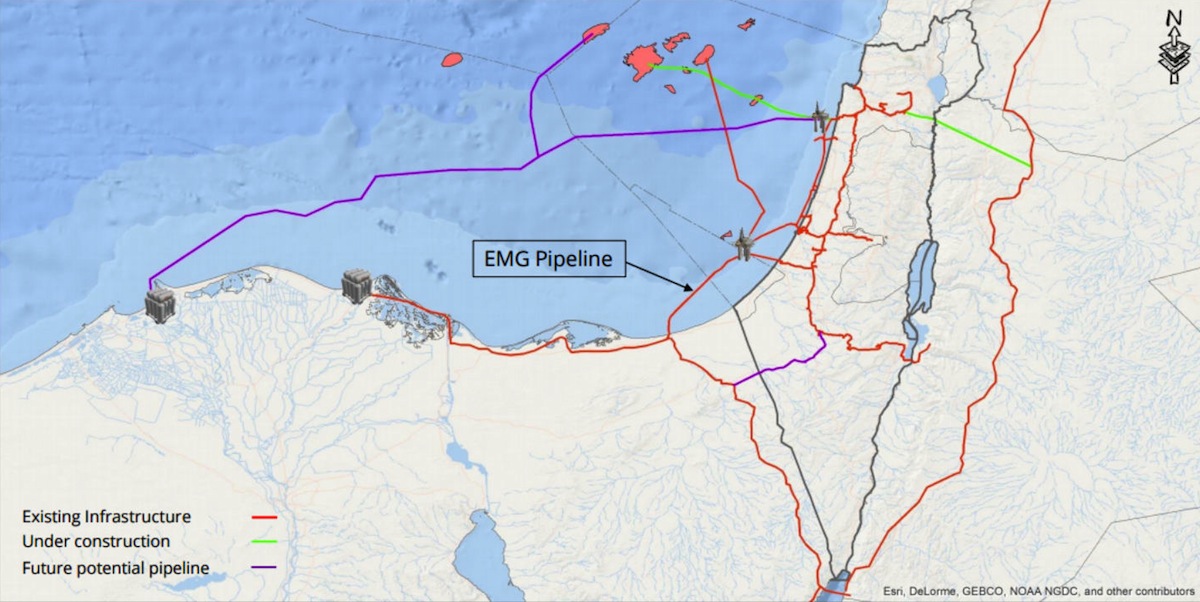 Египет, Израел, газопровод