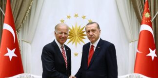 Турският президент Реджеп Тайип Ердоган и Джо Байдън (тогава вицепрезидент на САЩ) на среща в Анкара през 2016г.