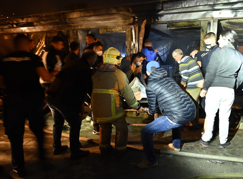 пожар в Covid отделение в болница в град Тетово