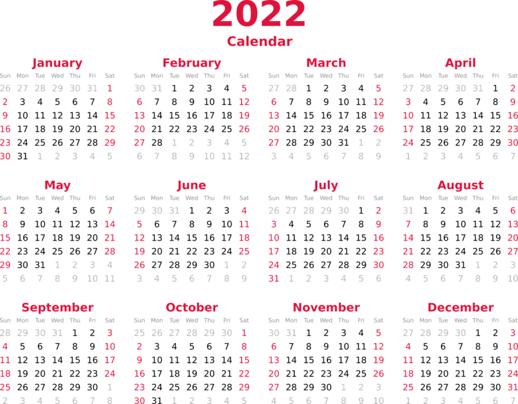 Календар 2022