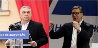 На снимката: Виктор Орбан и Александър Вучич