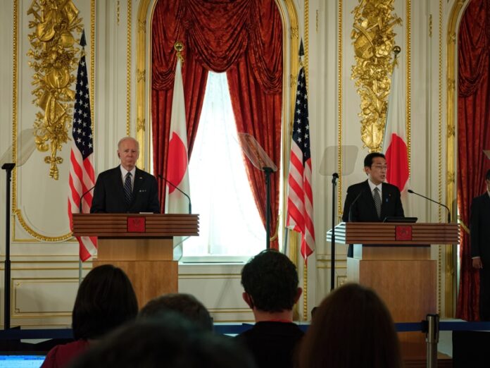 Президентът на САЩ Джо Байдън и японският министър-председател Фумио Кишида