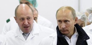 Ръководителят на Вагнер Евгений Пригожин и руският президент Владимир Путин