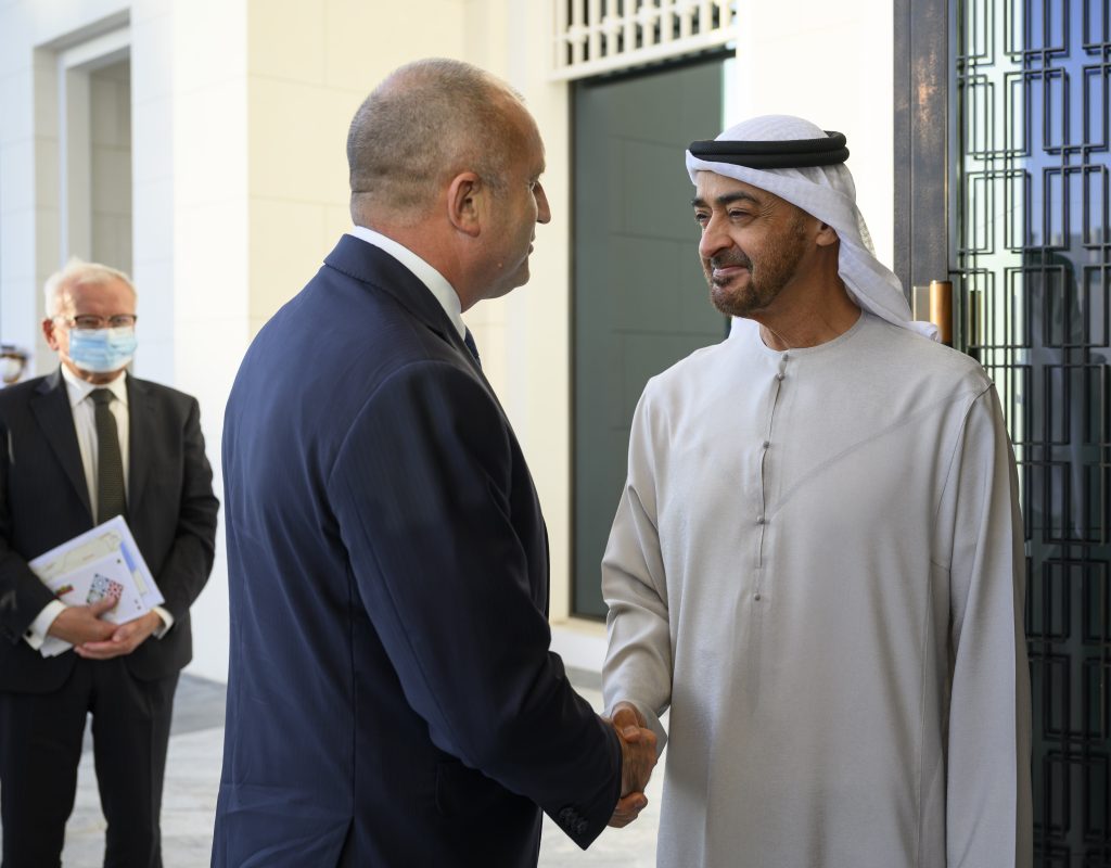 Румен Радев и президента на ОАЕ и владетел на Абу Даби Н.В. Шейх Мохамед бин Зайед Ал Нахаян
