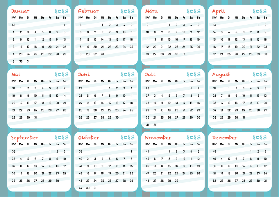 Календарът за 2023-а. Снимка: Pixabay117 дни – толкова ще почиваме