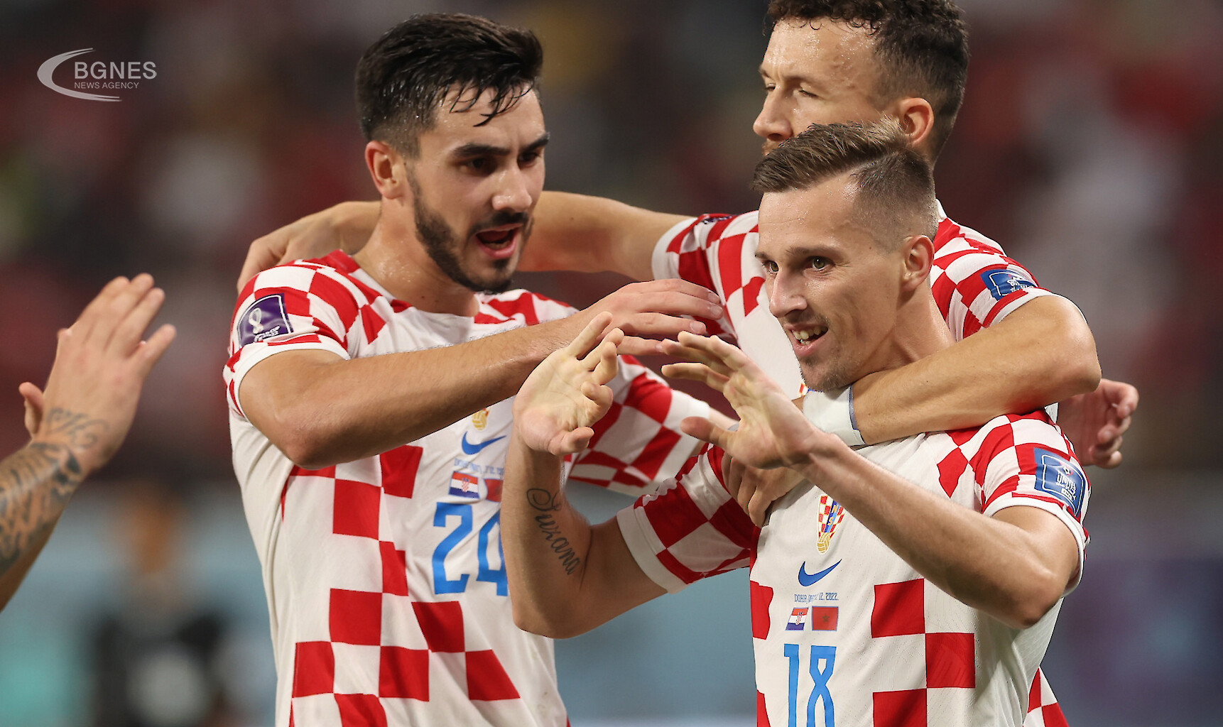 Хърватите се радват на победата. Снимка: БГНЕСХърватия се класира на