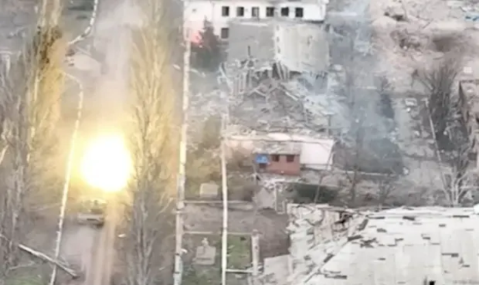 Атаката на Русия в Соледар Донецка област Украйна Снимка Държавна