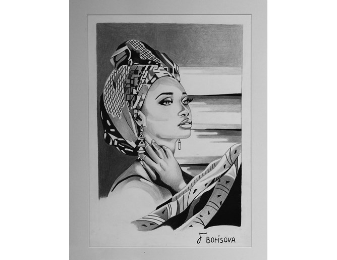  Жена, рисувана по фотография 