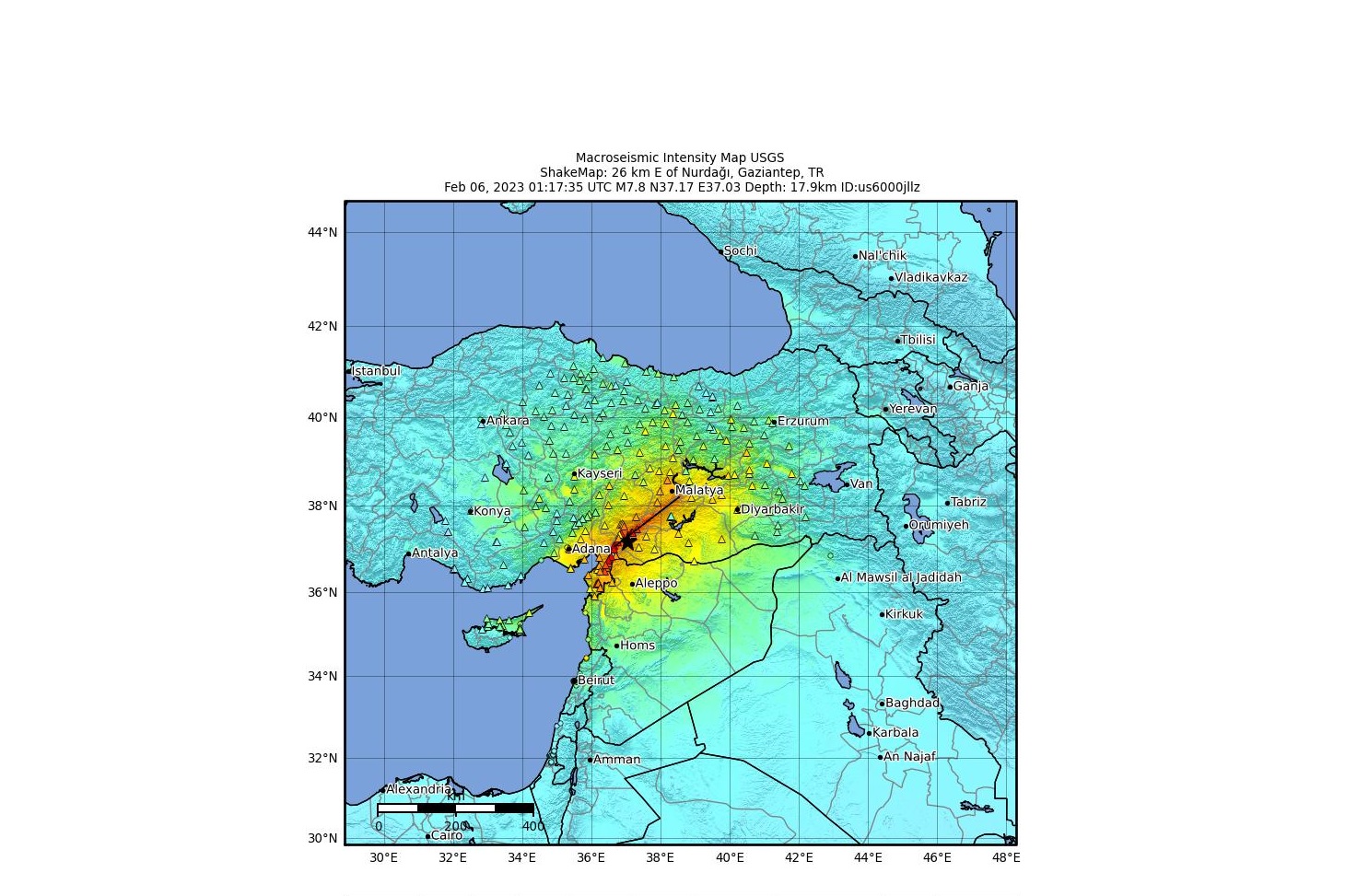 Сеизмологичните проучвания показват че енергията отделена при опустошителното земетресение с