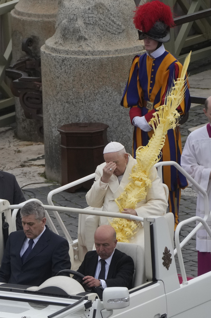 Папа Франциск водеше днес служба за католическата Цветница на площад