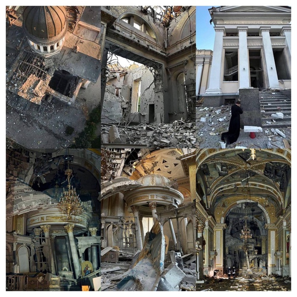 След нощната ракетна атака центърът на Одеса е в развалини.