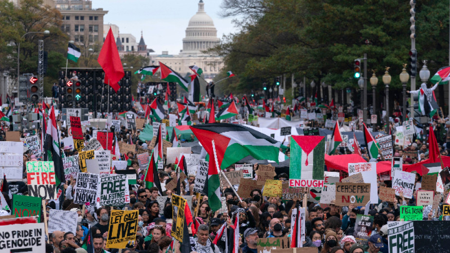 Масови пропалестински протести се проведоха във Вашингтон и Лондон В Обединеното