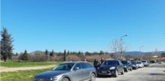 Автомобилната колона от протестиращи енергетици Снимка: БНР
