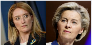 Председателят на ЕК Урсула фон дер Лайен и председателя на ЕК Роберта Мецола