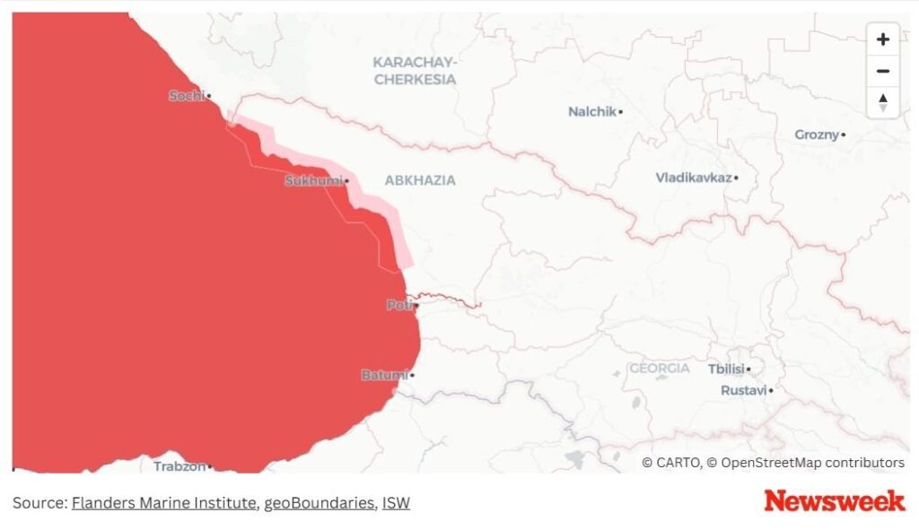 Четвъртата маркира отцепилия се от Грузия регион Абхазия,