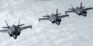 Норвежки изтребители Ф-35 по време на военно учение, 1 юни 2023 година.