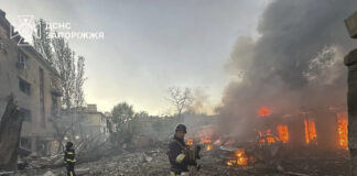 При руска атака с дронове в Запорожка област бе ранен най-малко един човек и бяха нанесени щети на жилищни сгради