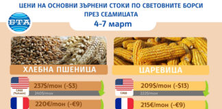 Основните зърнени култури по световните борси продължават да поевтиняват и тази седмица, отчитат от ССБ
