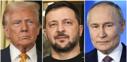 Доналд Тръмп, Володимир Зеленски и Владимир Путин