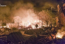 Пожар след руска атака срещу Украйна