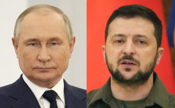 Владимир Путин и Володимир Зеленски