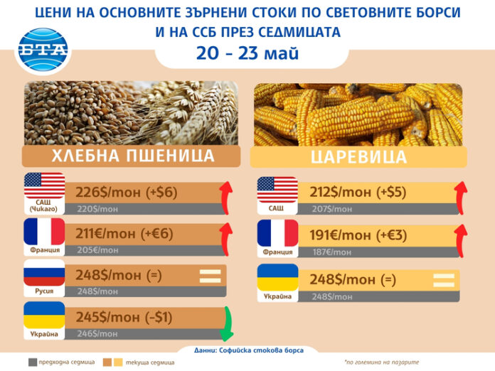 Леко поскъпване на основните зърнени култури по световните борси отчитат Леко поскъпване на основните зърнени култури по световните борси отчитат експертите на Софийската стокова борса