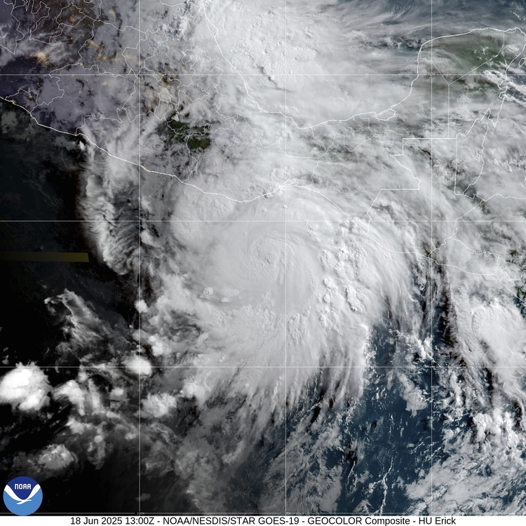 СподелиУраганът Ерик е достигнал категория 1 в близост до тихоокеанския