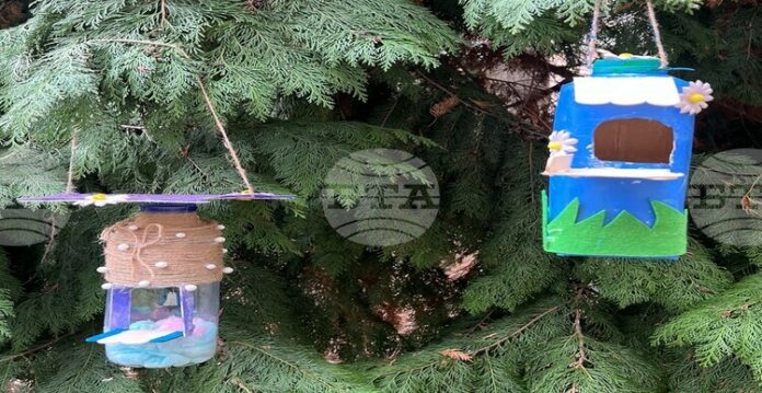 Ученици строят домове за птици от отпадъчни материали по международен проект