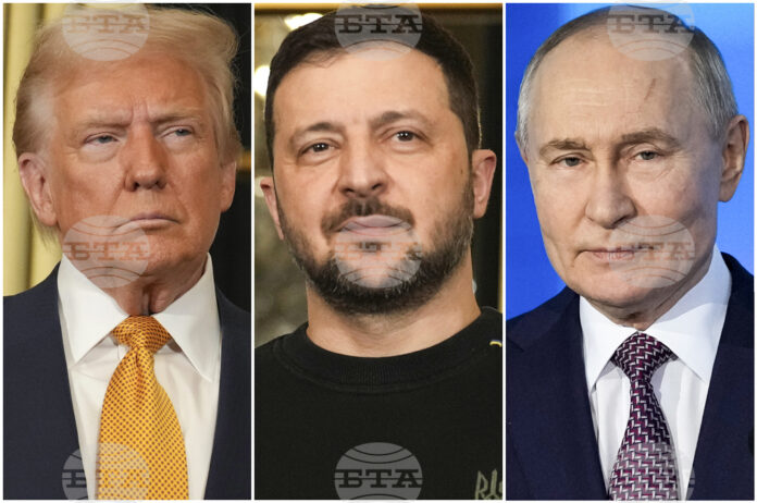 Президентите на САЩ - Доналд Тръмп, на Украйна - Володимир Зеленски, и на Русия - Владимир Путин.