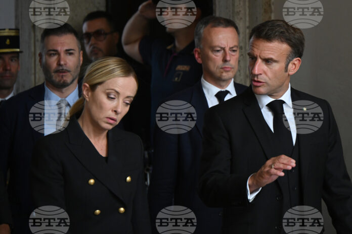 Джорджа Мелони и Еманюел Макрон