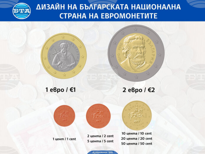 Президентът на ЕЦБ Кристин Лагард представи дизайна на българските евромонети с номинал 1, 2, 5, 10, 20 и 50 евроцента