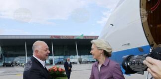 Урсула Фон дер Лайен на летище Пловдив