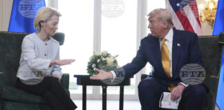 Председателката на ЕK Урсула фон дер Лайен на среща с президента на САЩ Доналд Тръмп в Шотландия