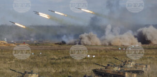 Снимка, на която е запечатан момент от ученията на Русия и Беларус "Запад 2021",