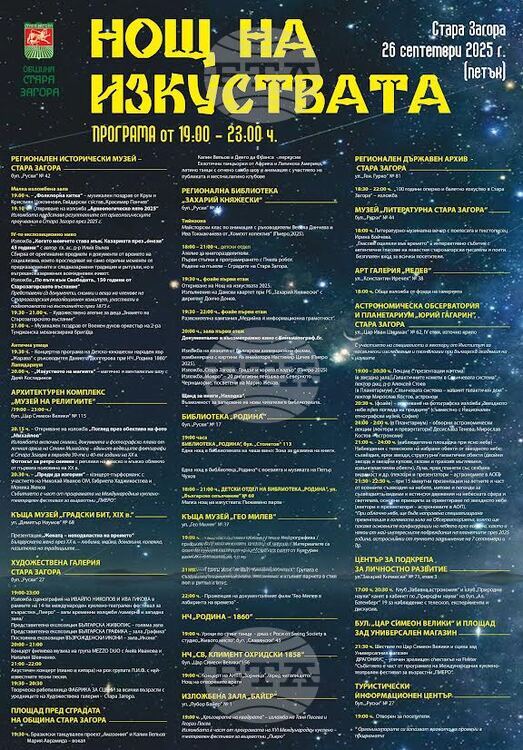 СподелиОбщина Стара Загора ще проведе за 20 ти път Нощ на