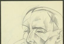 [Портрет на Никос Канздзакис]. Молив. [1922] г. ЦДА, ф. 77К, оп. 3, а.е. 4, л. 14