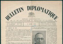 Симеон Радев в Брюксел – краят на една забележителна дипломатическа кариера Съобщение за новоназначения пълномощен министър на България в Брюксел Симеон Радев в Дипломатически бюлетин, издание на Информационната служба за дипломатическия и светски живот в Белгия. Брюксел. Април 1938 г. ЦДА, ф. 77К, оп. 4, а.е. 42, л. 3
