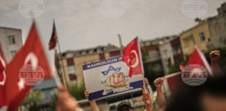 Протест в Турция срещу израелските удари по Иран, 20 юни 2025 г.