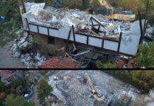 Багер бутна емблематичните сараи на Ахмед Доган в Бояна