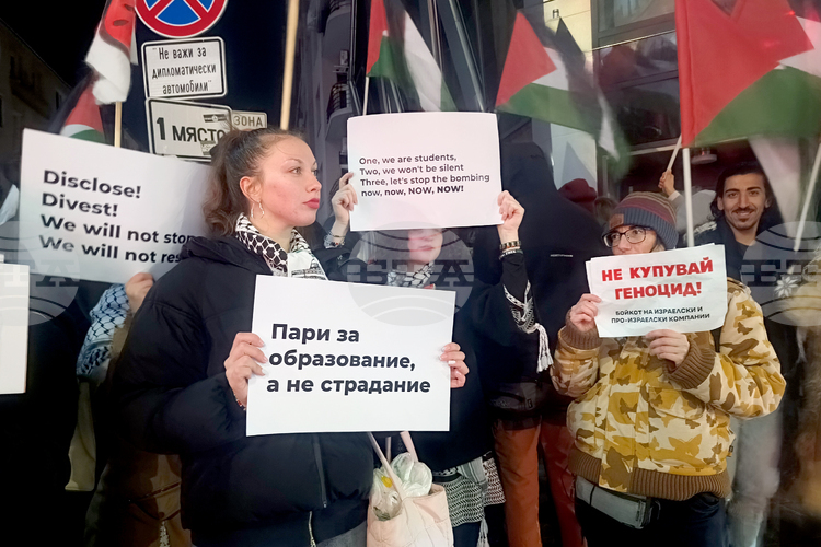 Граждани протестират в София в защита правата на палестинците