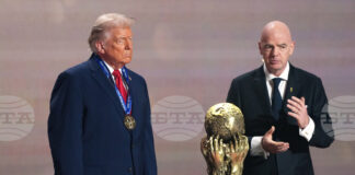 Президентът на ФИФА Джани Инфантино е обвинен в нарушаване на правилата относно политически неутралитет по отношение на президента на САЩ Доналд Тръмп