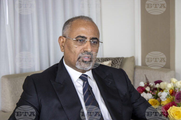 Водачът на Южния преходен съвет (ЮПС) на Йемен Айдарус аз Зубайди по време на среща на Общото събрание на ООН дава интервю в Ню Йорк. 22 септември 2023 г Водачът на Южния преходен съвет (ЮПС) на Йемен Айдарус аз Зубайди по време на среща на Общото събрание на ООН дава интервю в Ню Йорк. 22 септември 2023 г